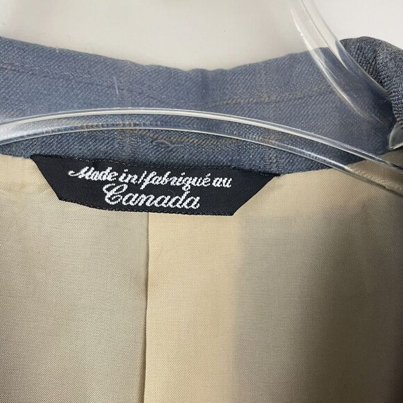 Grand Prix Equestrian Hunt Coat Women Sz 14T (Fits like 8) Gray Wool Plaid FLAW - Picture 10 of 11